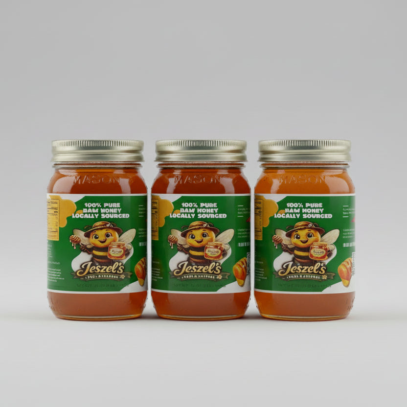 Jeszel's Raw Honey – Pint Size (18 oz Reusable Mason Jar)