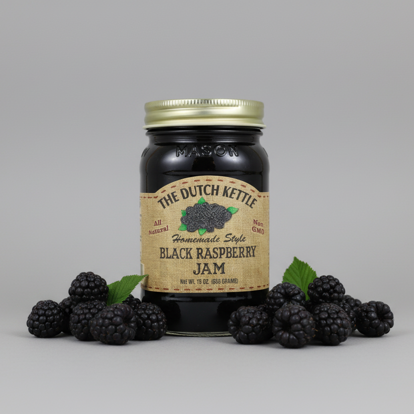Black Raspberry Jam – 18 oz (All Natural, Small Batch Fruit Spread)