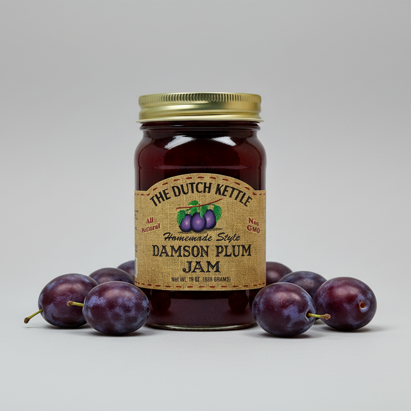 Damson Plum Jam – 18 oz (All Natural, Small Batch Fruit Spread)