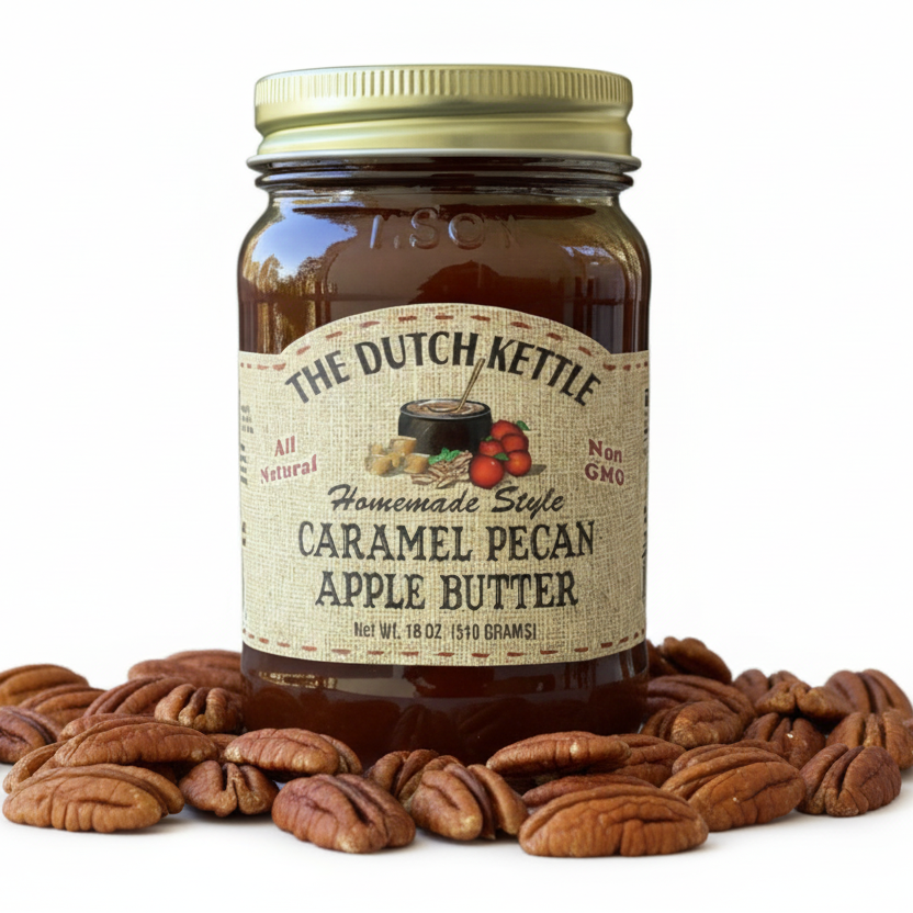 Caramel Pecan Apple Butter – 16 oz (All Natural, Small Batch Spread)