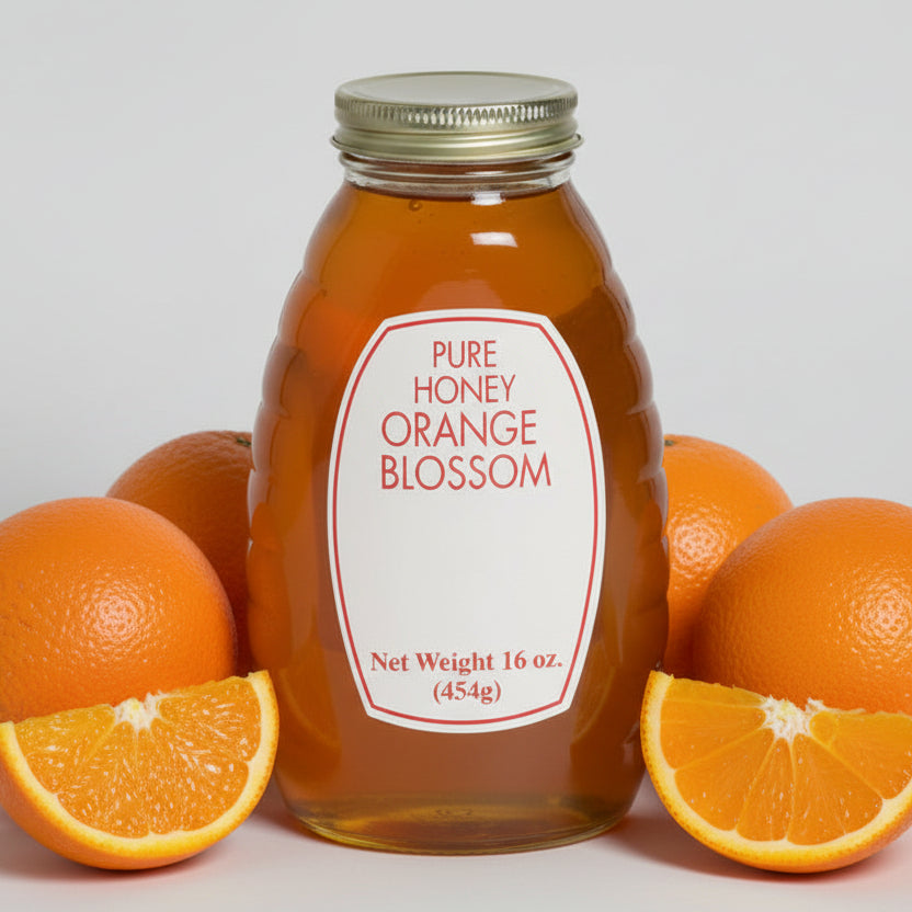 Orange Blossom Pure Honey – 16 oz (Non-GMO, All Natural)