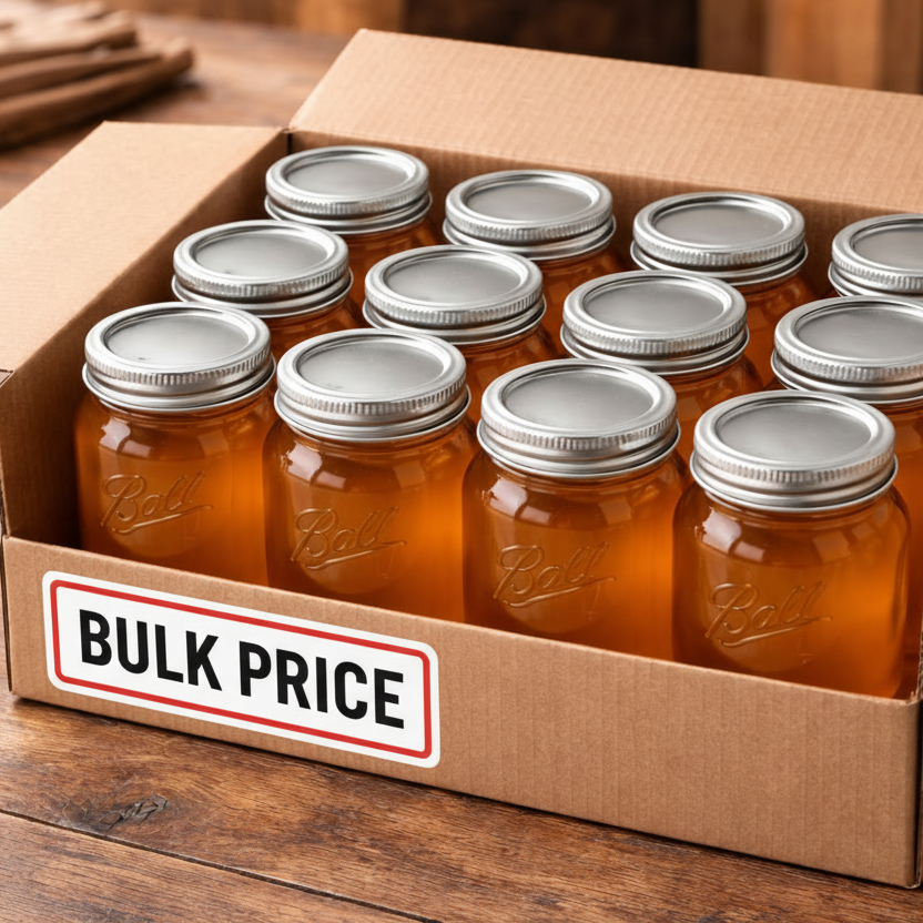 Case of Pure Raw Honey – 12 PINT Bottles (Non-GMO, All Natural)